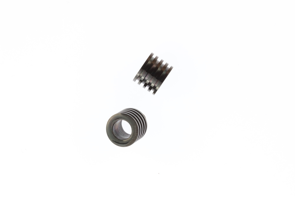 Edelstahl Bead schwarz mit Rillen - Innendurchmesser 3.5 mm