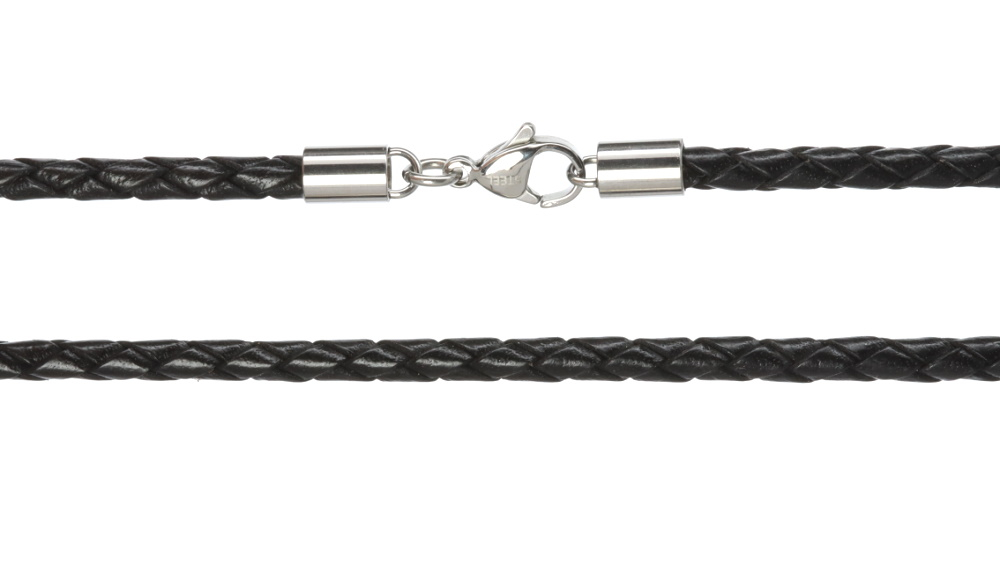 Flechtlederband Ø 3,5mm -  Länge 60 cm