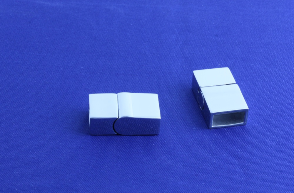 Magnetverschluss Edelstahl -  21 x 12 mm - Innenmaß 10 x 4.3 mm - glänzend